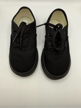 Vans Kids Black Canvas Low-Top Sneakers